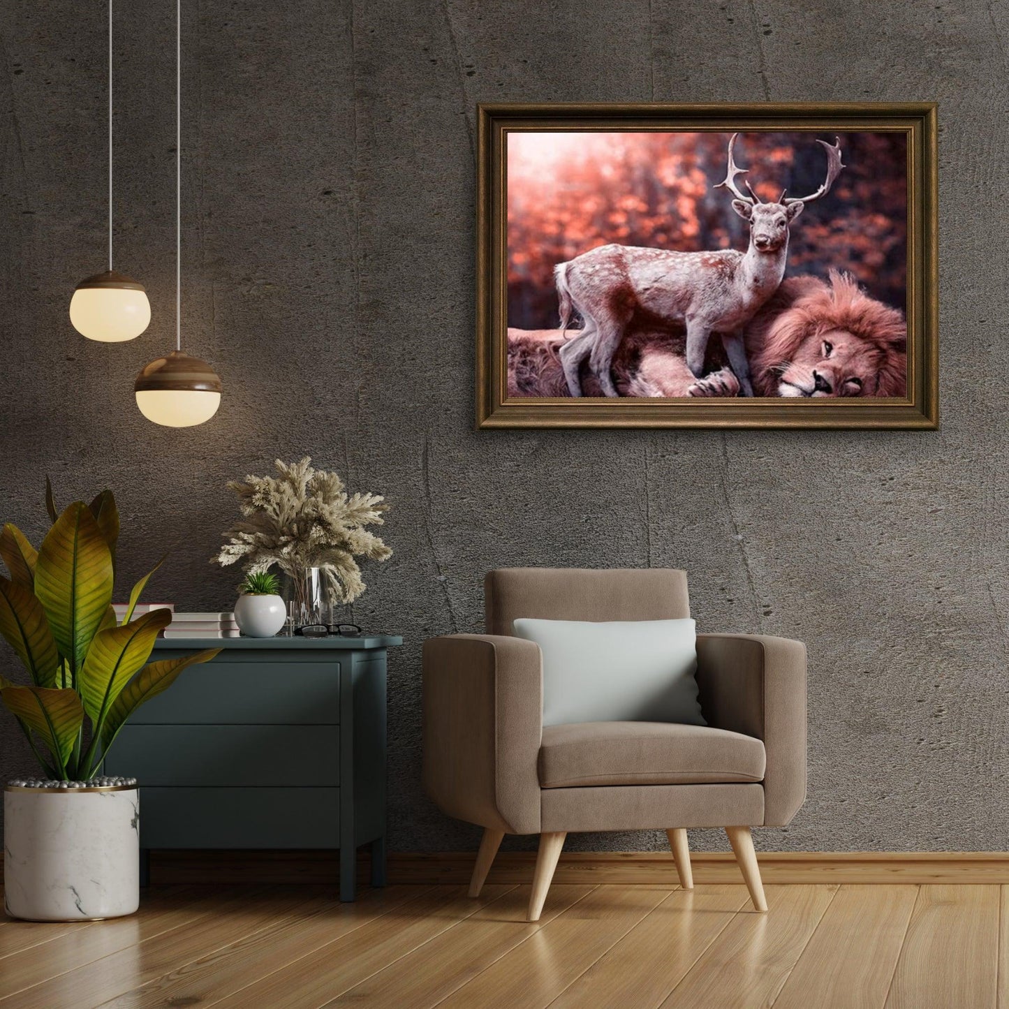 Diamond Painting Hert leży na lwie - SEOS Shop ®