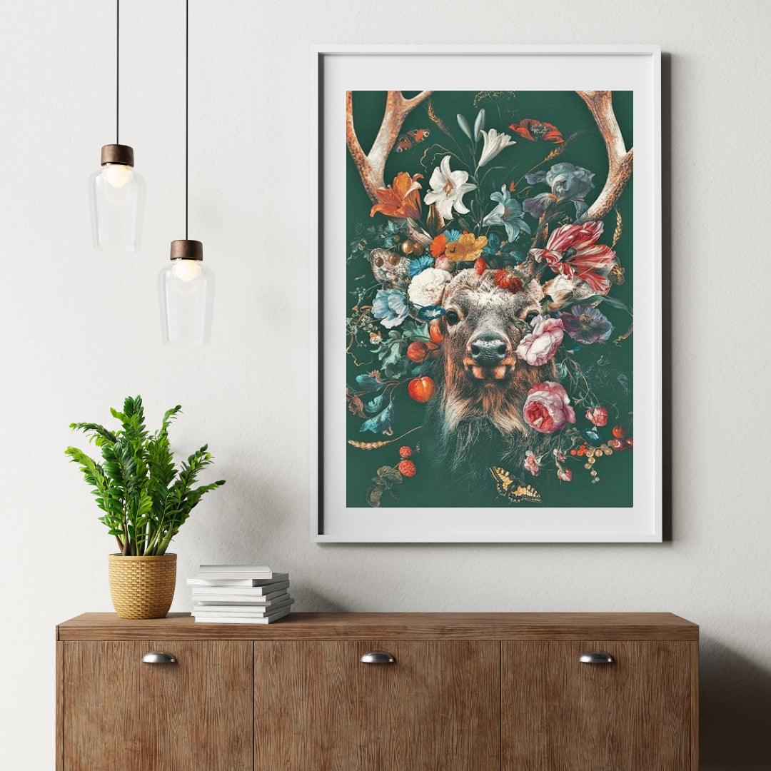 Diamond Painting Jeleń z kwiatami - SEOS Shop ®
