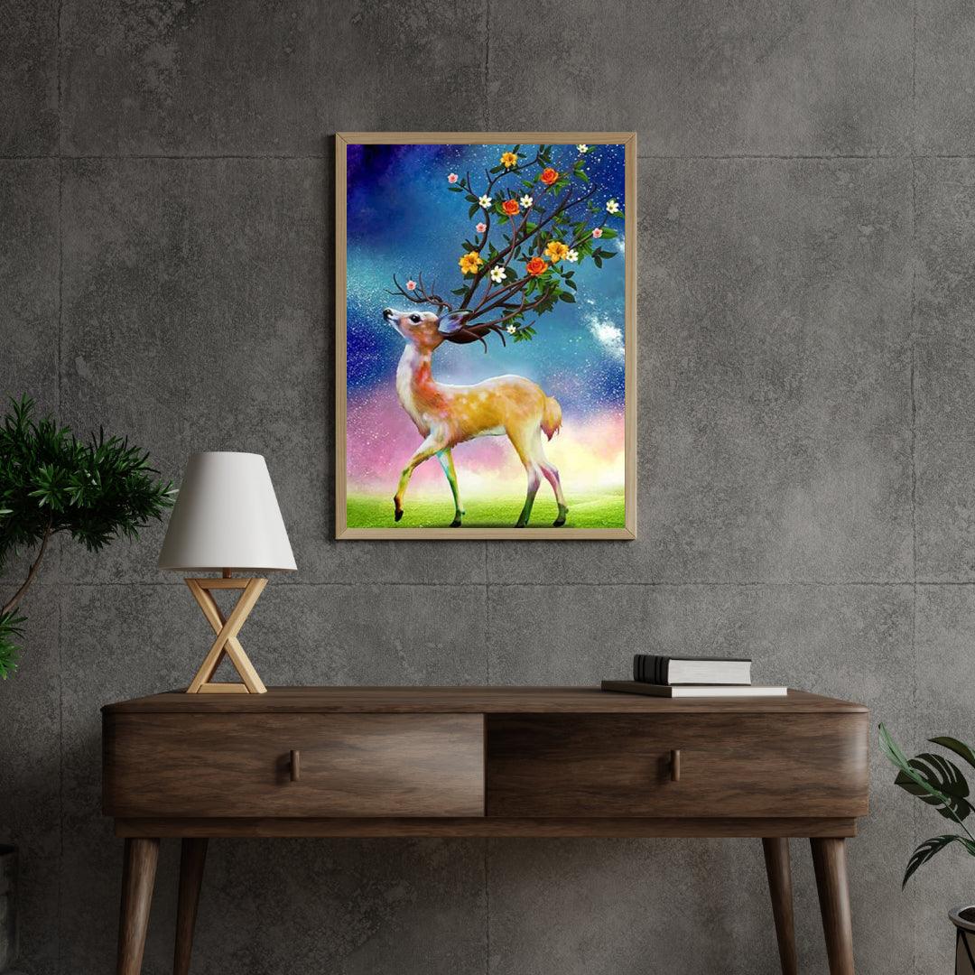 Diamond Painting Jelenie i Kwiaty Róg - SEOS Shop ®