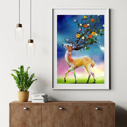 Diamond Painting Jelenie i Kwiaty Róg - SEOS Shop ®