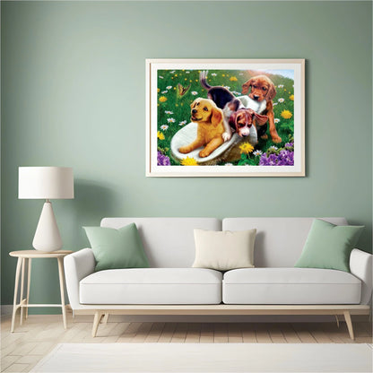 Diamond Painting Psy i kwiaty - SEOS Shop ®