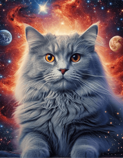 Diamond Painting Kot w kosmosie - SEOS Shop ®