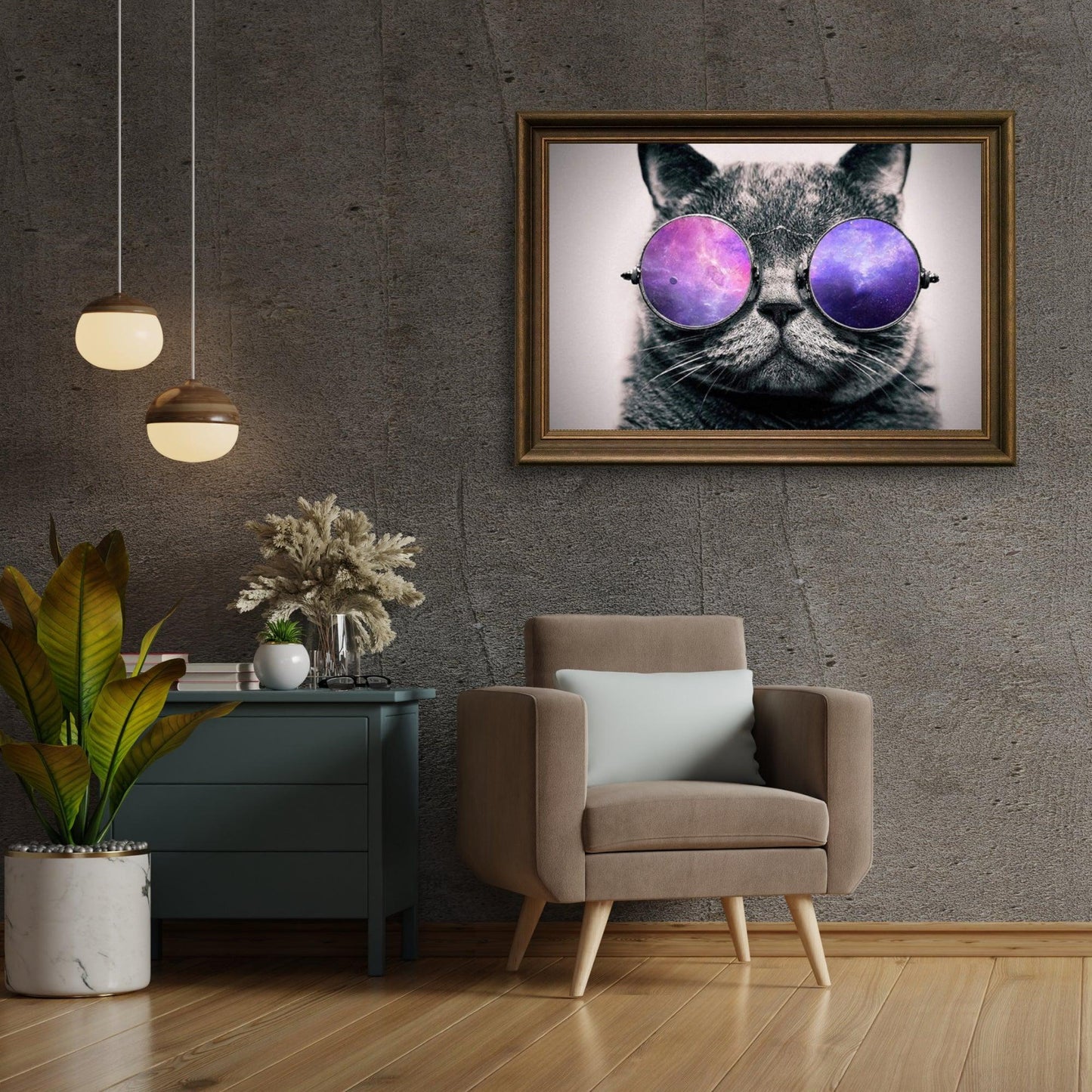 Diamond Painting Kot w fioletowych okularach - SEOS Shop ®