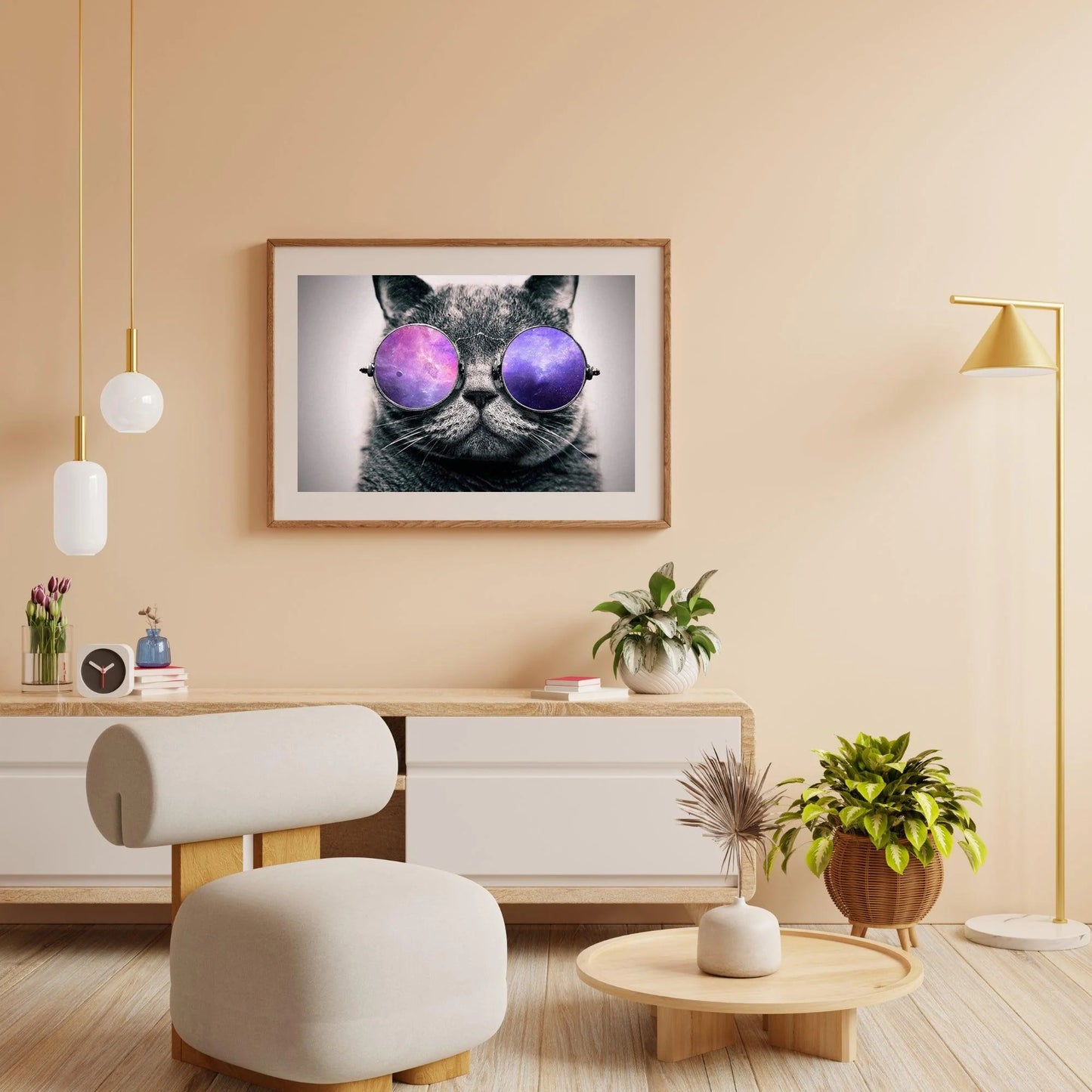 Diamond Painting Kot w fioletowych okularach - SEOS Shop ®