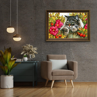 Diamond Painting Kot na płocie - SEOS Shop ®