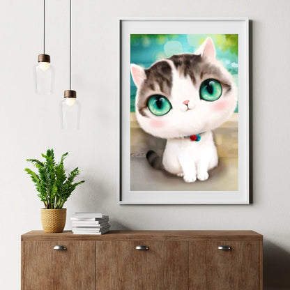 Diamond Painting Kotek z dużymi turkusowymi oczami - SEOS Shop ®