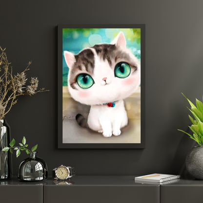 Diamond Painting Kotek z dużymi turkusowymi oczami - SEOS Shop ®