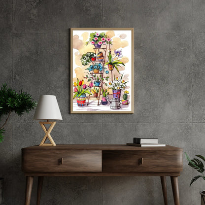 Diamond Painting Drabina z Kwiatami - SEOS Shop ®