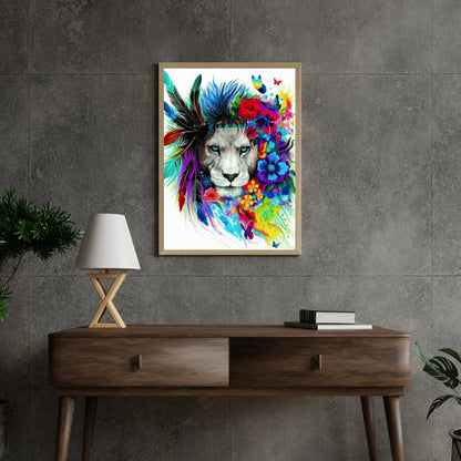 Diamond Painting Lew z piórami - SEOS Shop ®