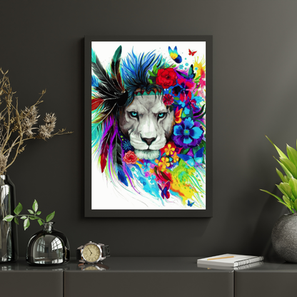 Diamond Painting Lew z piórami - SEOS Shop ®