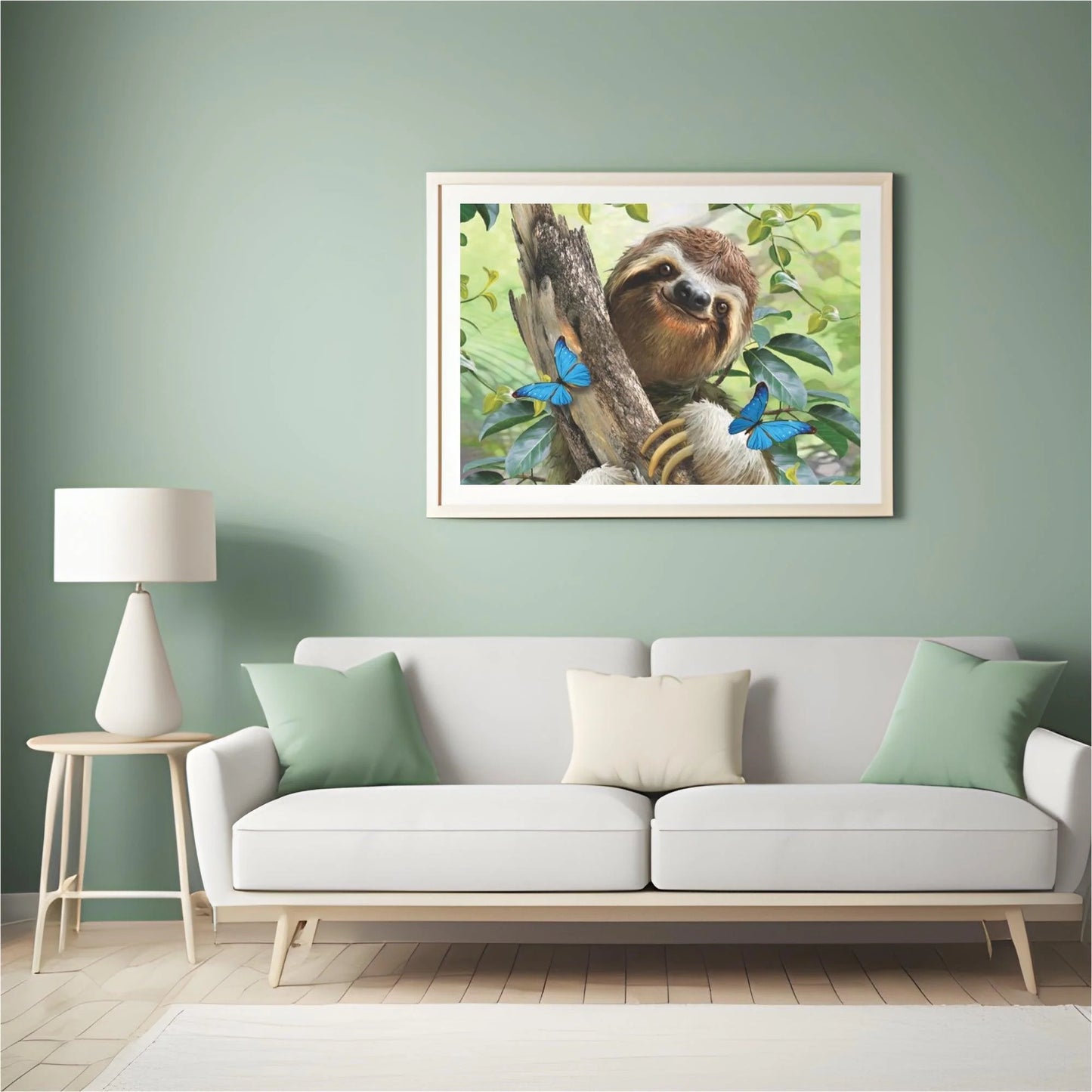 Diamond Painting Lampart z niebieskimi motylami - SEOS Shop ®