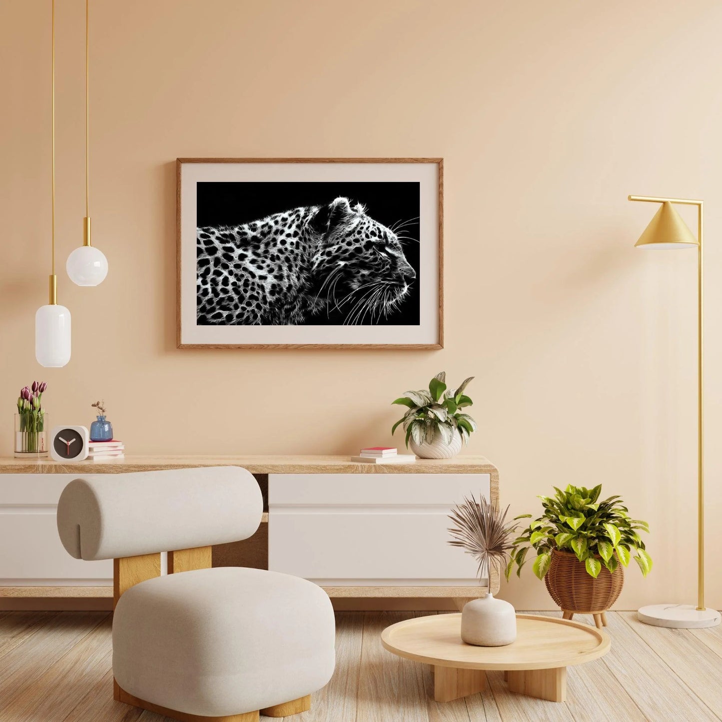 Diamond Painting Lampart czarno-biały - SEOS Shop ®