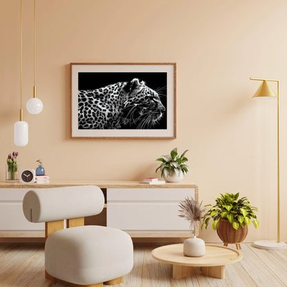 Diamond Painting Lampart czarno-biały - SEOS Shop ®