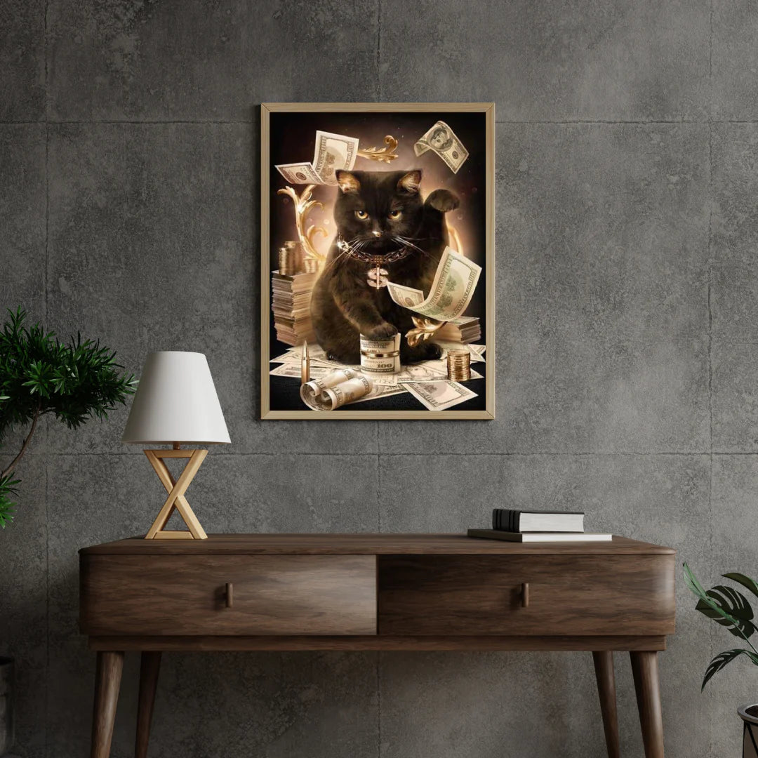 Diamond Painting Nowoczesny czarny kot - SEOS Shop ®
