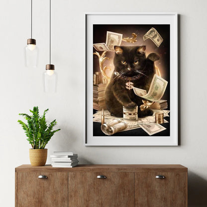 Diamond Painting Nowoczesny czarny kot - SEOS Shop ®