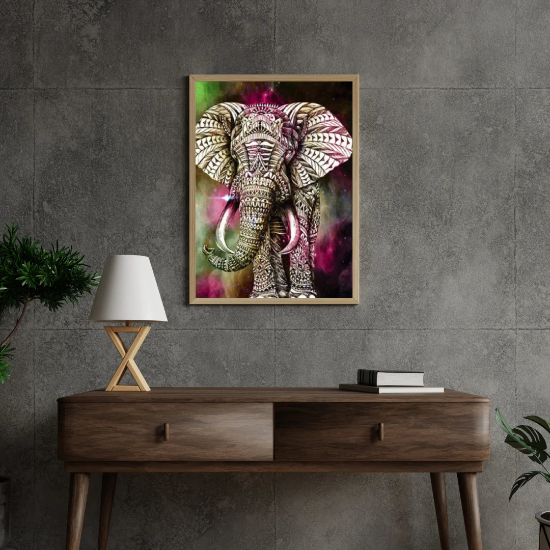 Diamond Painting Słoń Zielono-Różowy - SEOS Shop ®