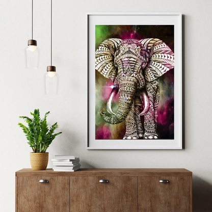 Diamond Painting Słoń Zielono-Różowy - SEOS Shop ®