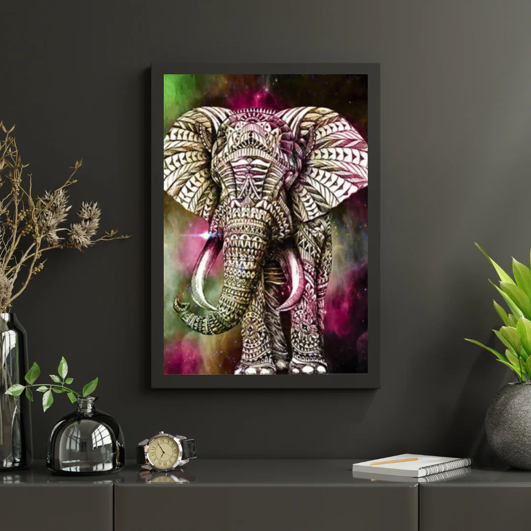 Diamond Painting Słoń Zielono-Różowy - SEOS Shop ®