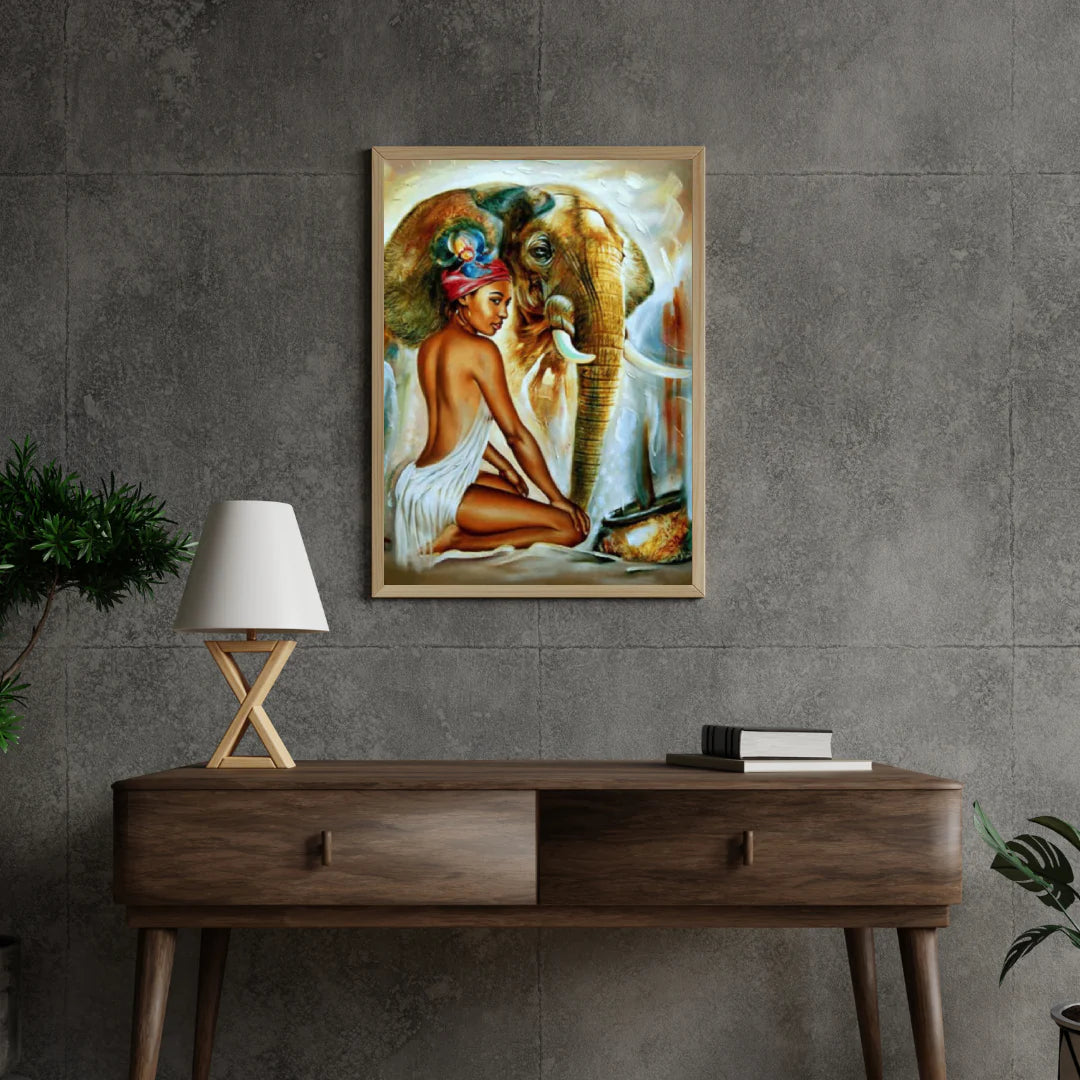 Diamond Painting Słoń z damą - SEOS Shop ®