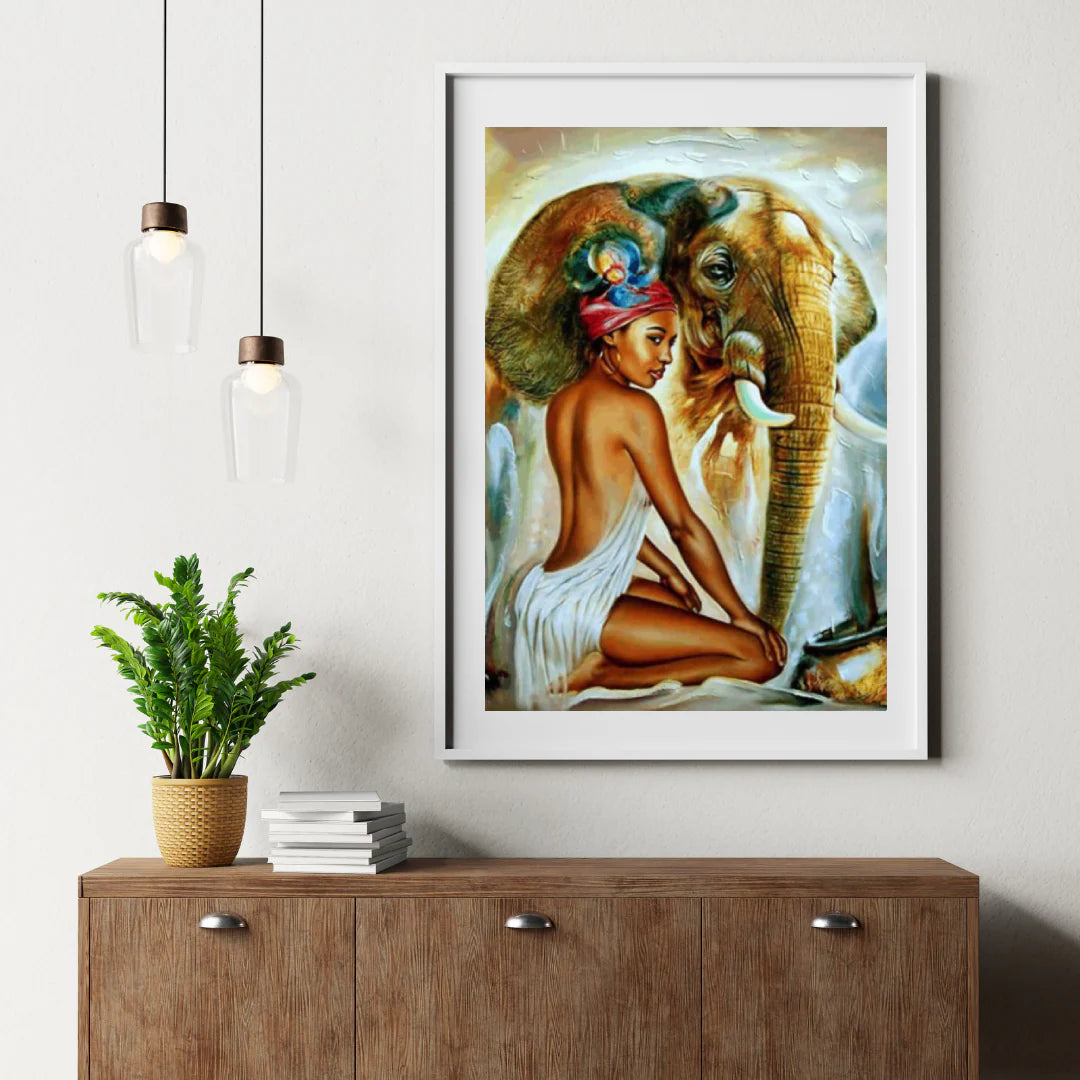 Diamond Painting Słoń z damą - SEOS Shop ®