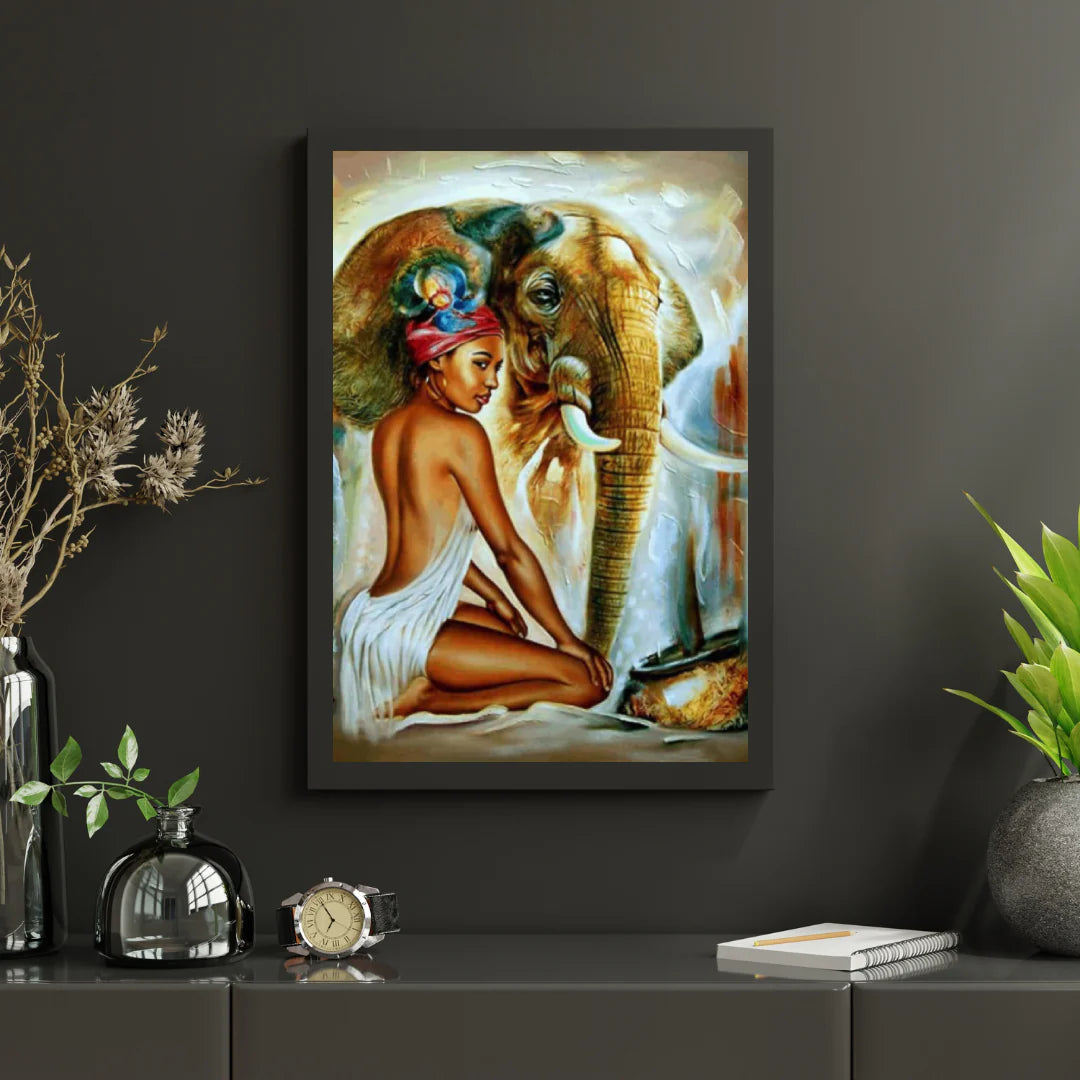 Diamond Painting Słoń z damą - SEOS Shop ®