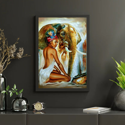 Diamond Painting Słoń z damą - SEOS Shop ®