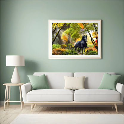 Diamond Painting Koń w lesie - SEOS Shop ®