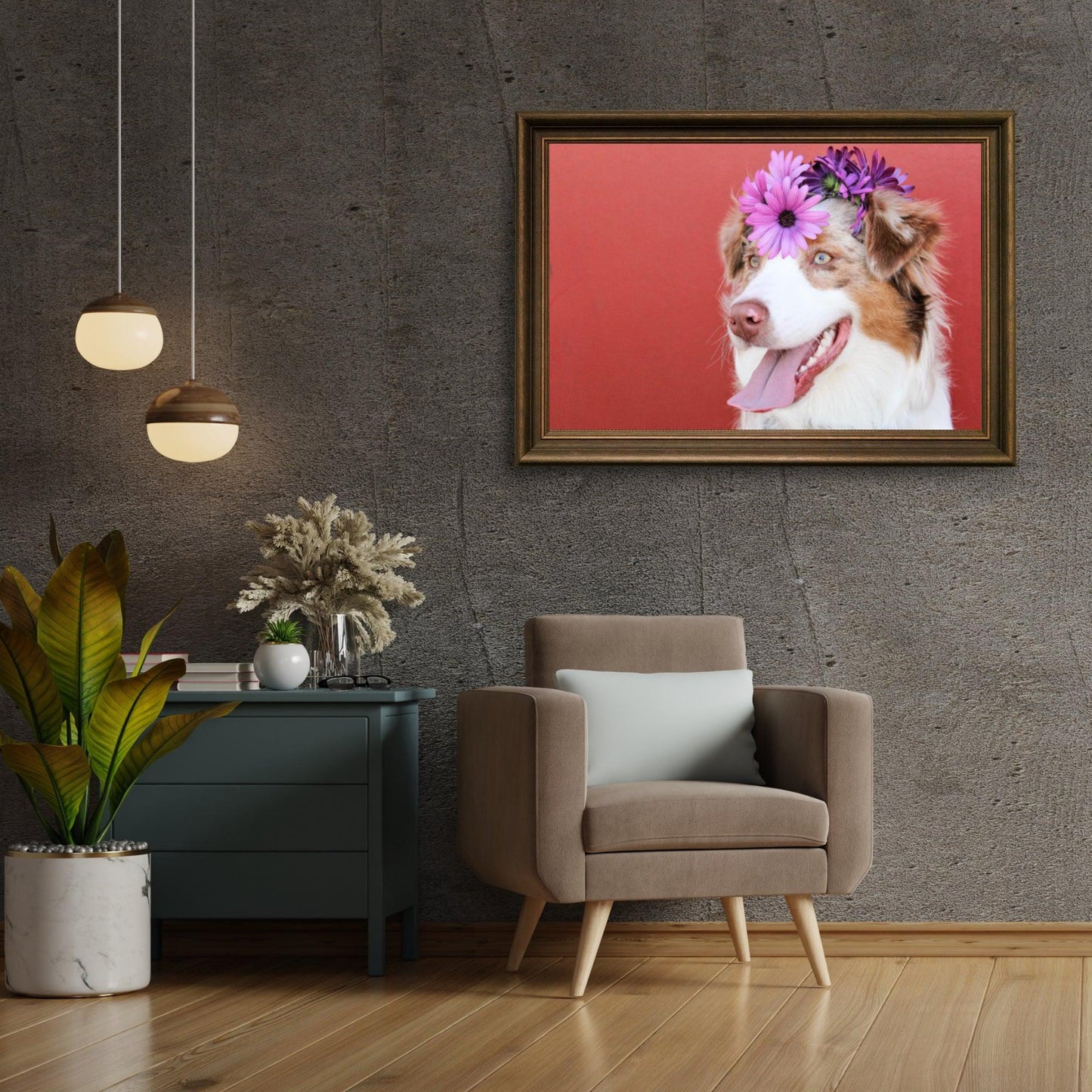 Diamond Painting Puppy z kwiatem na głowie - SEOS Shop ®