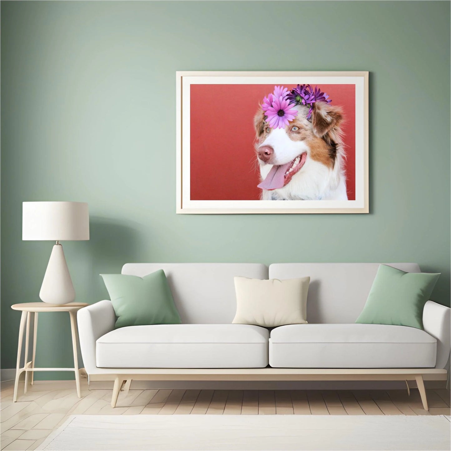 Diamond Painting Puppy z kwiatem na głowie - SEOS Shop ®