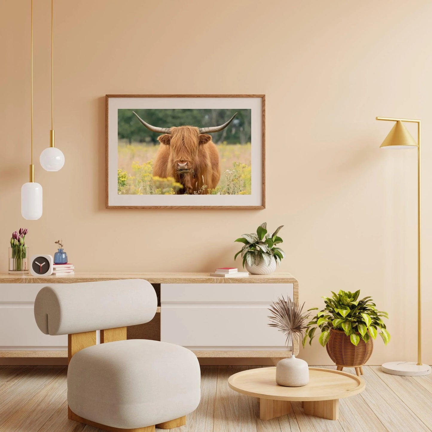 Diamond Painting Szkocki Highlander - Piękny szkocki highlander pasący się na polu - SEOS Shop ®