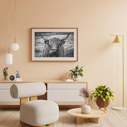 Diamond Painting Szkocki Highlands - Czarno-biała grafika Szkockiego Highlands - SEOS Shop ®