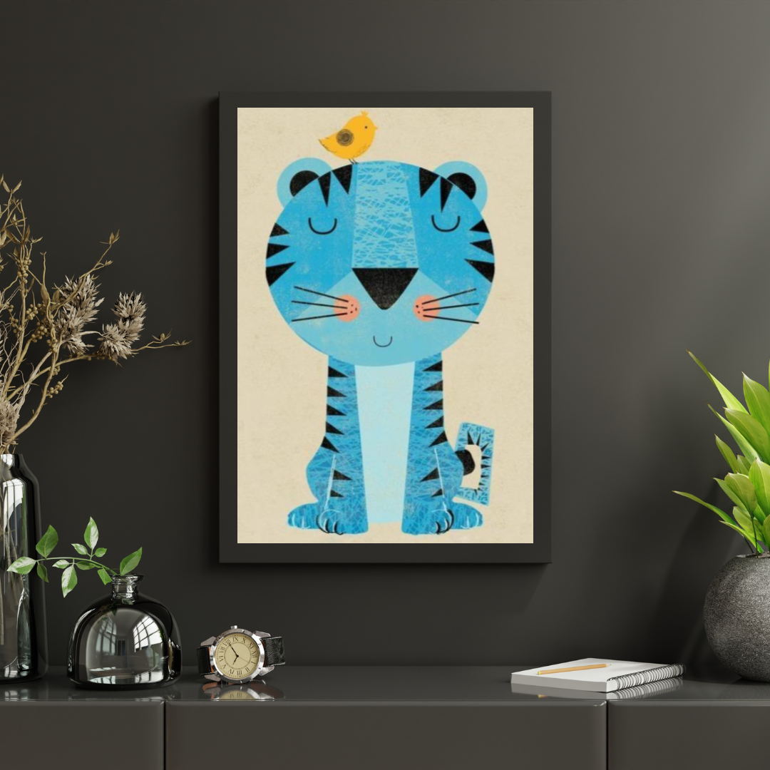 Diamond Painting Tygrys z ptaszkiem na głowie - SEOS Shop ®