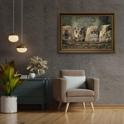 Diamond Painting Sowa i koty w koszyku - SEOS Shop ®