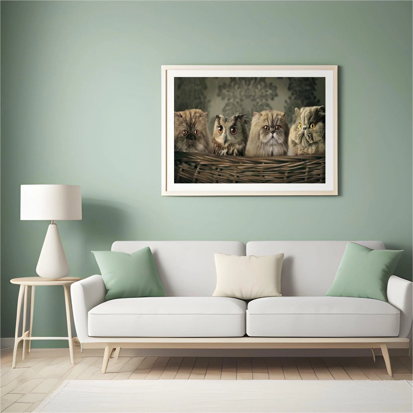 Diamond Painting Sowa i koty w koszyku - SEOS Shop ®