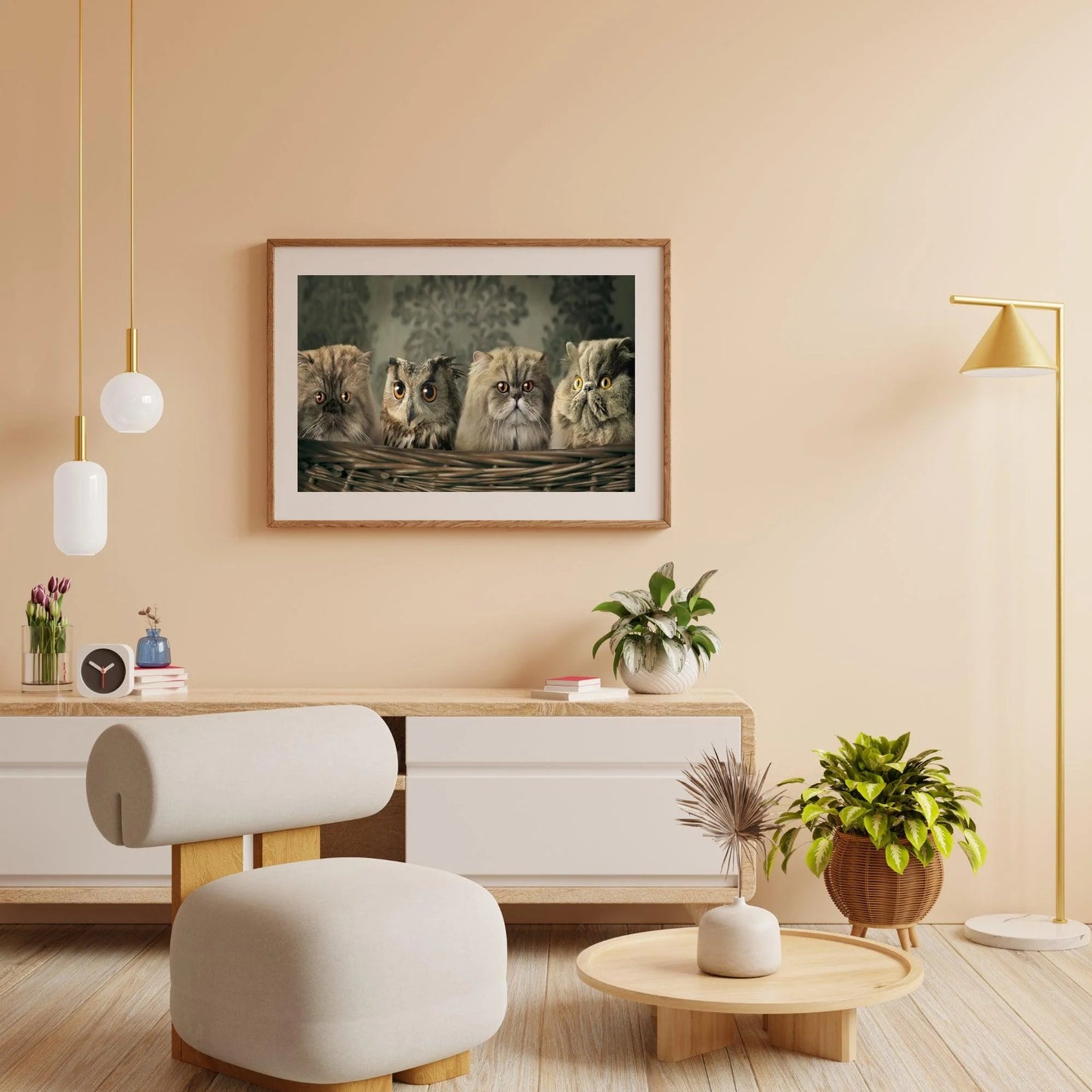 Diamond Painting Sowa i koty w koszyku - SEOS Shop ®