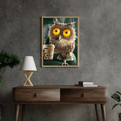 Diamond Painting Sowa z kieliszkiem kawy - SEOS Shop ®