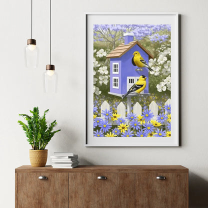 Diamond Painting Ptak w ogrodzie kwiatowym - SEOS Shop ®