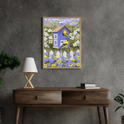 Diamond Painting Ptak w ogrodzie kwiatowym - SEOS Shop ®