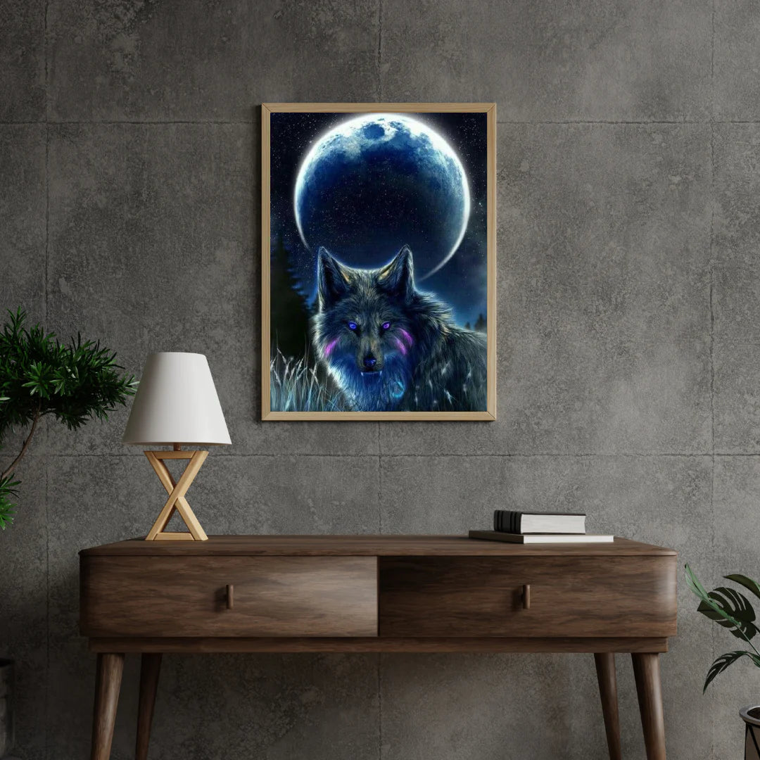 Diamond Painting Pełnia Księżyca Wilk - SEOS Shop ®