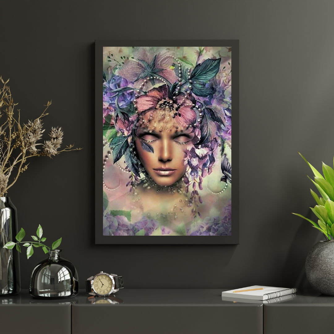 Diamond Painting Kobiety z kwiatem i ptakiem - SEOS Shop ®