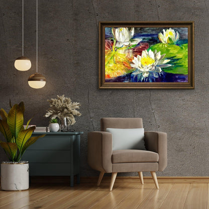 Diamond Painting Wodne Lilia czerwone i zielone - SEOS Shop ®