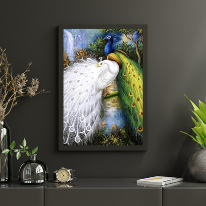 Diamond Painting Białe i niebieskie pawie - SEOS Shop ®