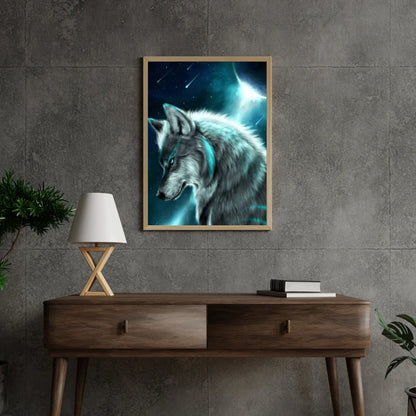 Diamond Painting Wilk w blasku księżyca – SEOS Shop ®