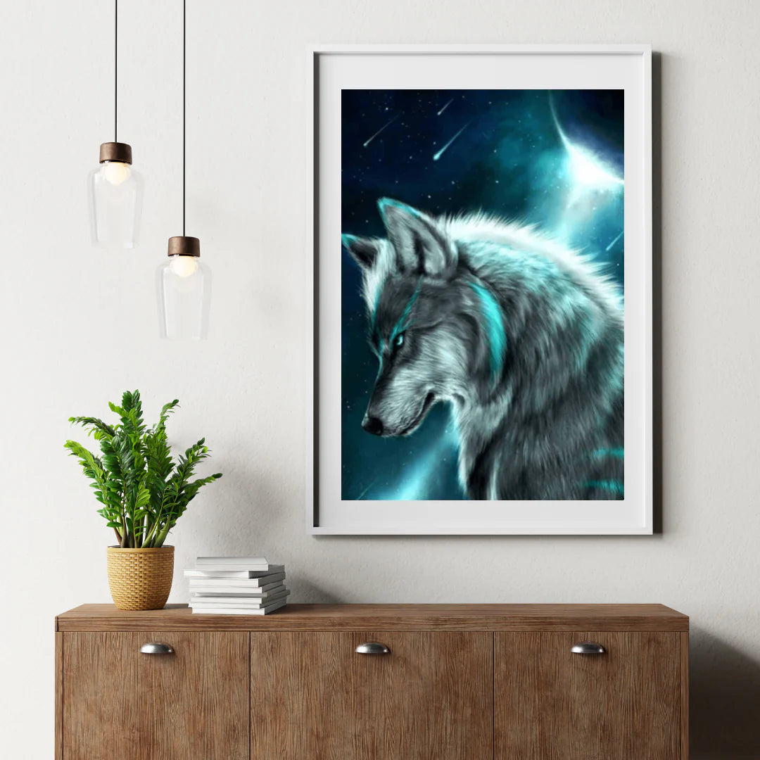 Diamond Painting Wilk w blasku księżyca – SEOS Shop ®