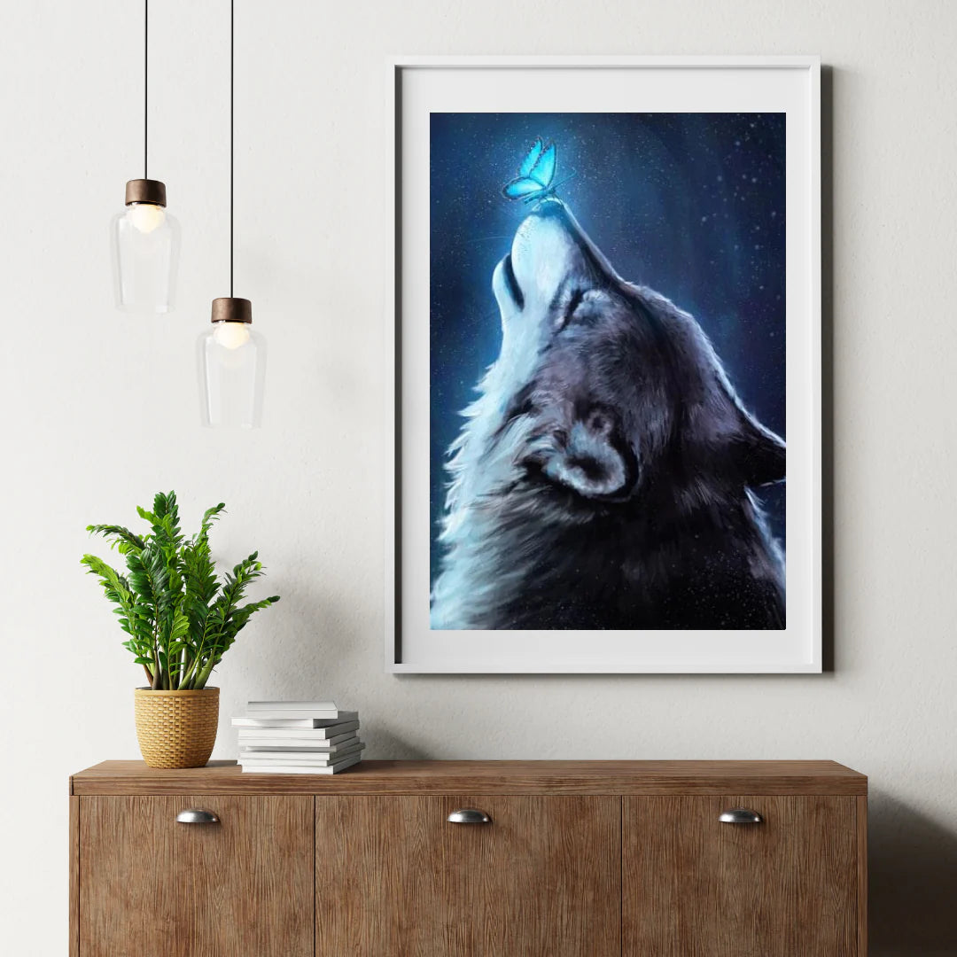 Diamond Painting Wilk z motylem - SEOS Shop ®