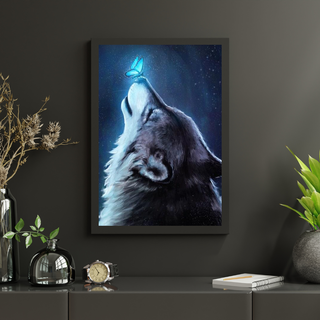 Diamond Painting Wilk z motylem - SEOS Shop ®