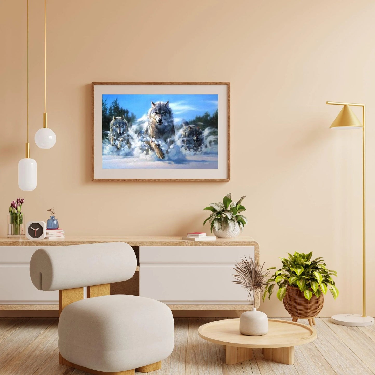 Diamond Painting Wilki biegnące w śniegu – SEOS Shop ®
