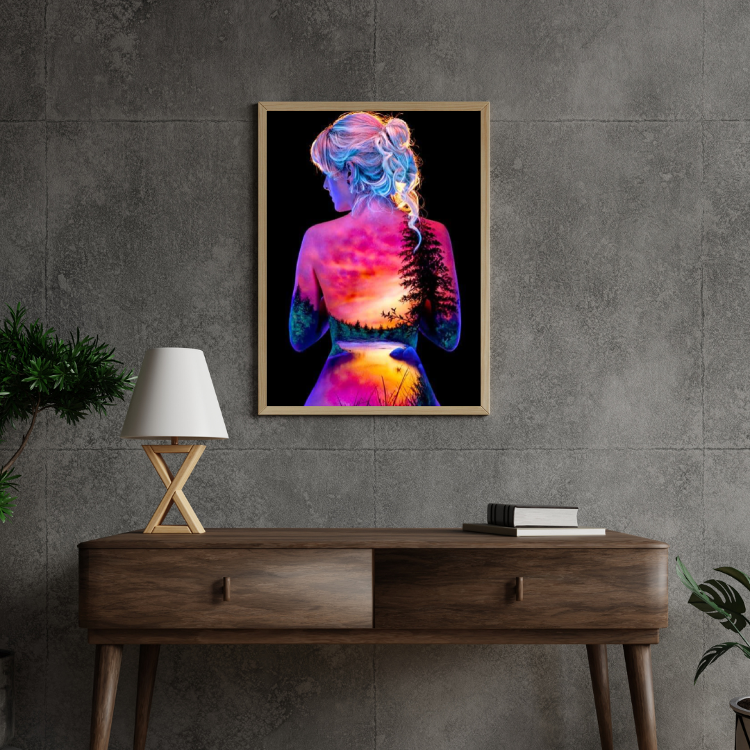 Diamond Painting Słońce i księżyc z gwiazdami dziewczyna - SEOS Shop ®