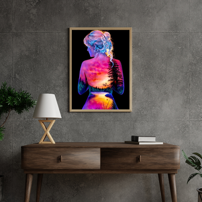 Diamond Painting Słońce i księżyc z gwiazdami dziewczyna - SEOS Shop ®