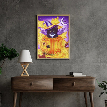 Diamond Painting Czarny Kot w Dyni - SEOS Shop ®